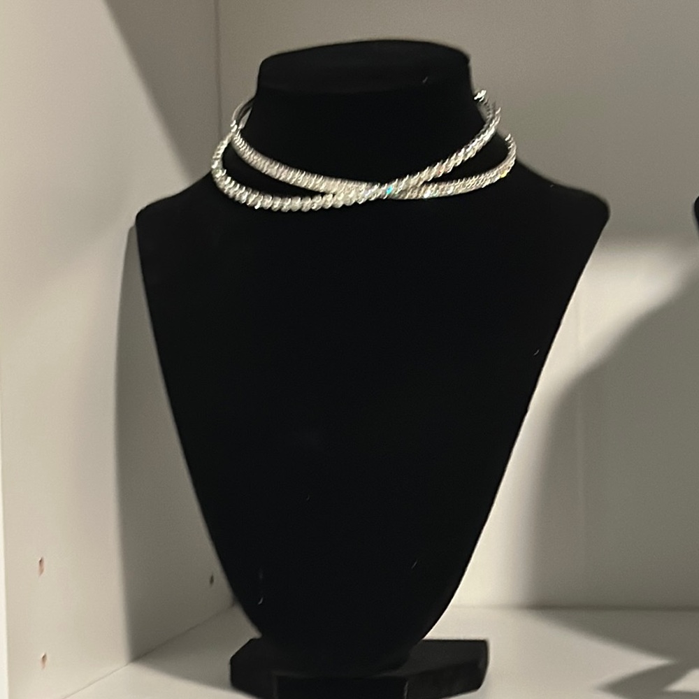 Elegant Silver Choker Necklace